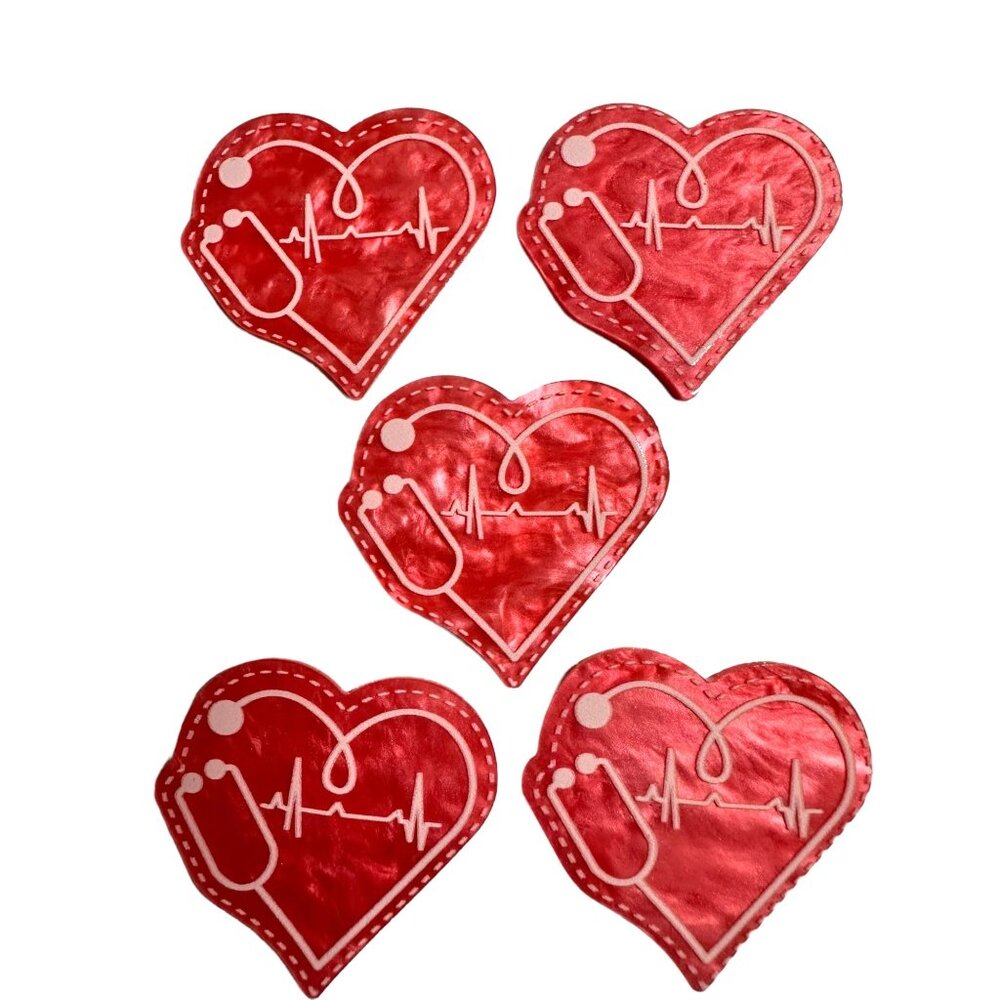 10 pc glitter RN Nurse acrylic flat back charm for badge reels keyrings earrings